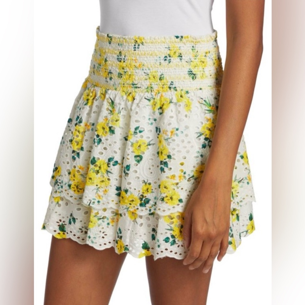 Alice + Olivia Tabitha Eyelet Set - Floral Crop Top (Large) & Skirt Set (10) - Picture 12 of 16